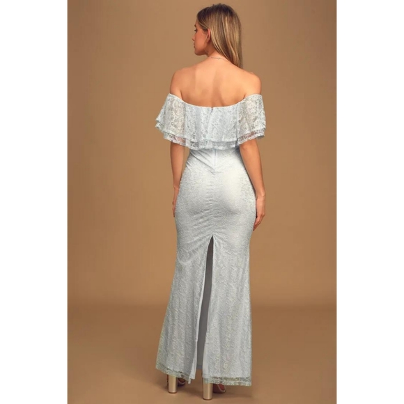 Lulu's Feeling Amorous Light Blue Lace Dress - Picture 2 of 6